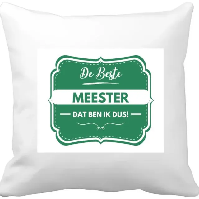 Akyol de beste meester Kussen hoes - Meester - beste meester - school - verjaardagscadeau - afscheidscadeau - 40 bij 40 cm Multicolor