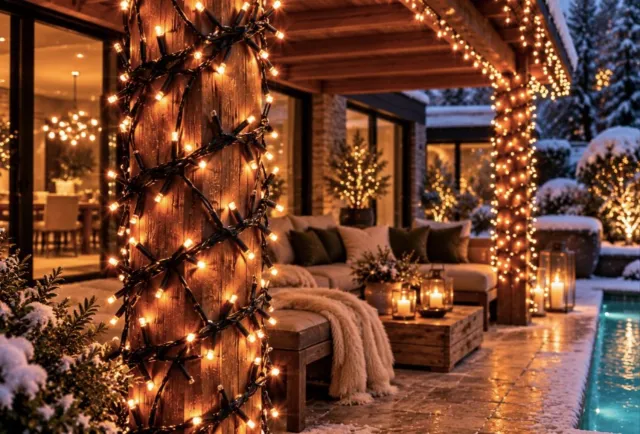 Fameilleur LED Lichtsnoer 15 m met Kleurwisseling - Kerstverlichting met 300 LED - Warm Wit - Koud Wit - Koppelbaar - Extra Dikke Rubber Kabel - 21 W - IP44 - GS - 5m Kabel - Kerstboomverlichting voor Kerstboom, Tuin, Terras & Horeca - Kerstdecoratie