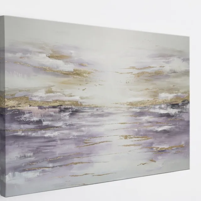 Saammp Canvas Schilderij - Pastel - Paars - Abstract - 90x60 - Foto op canvas - Wanddecoratie - Muurdecoratie Woonkamer - Slaapkamer decoratie - Canvas Print Multicolor