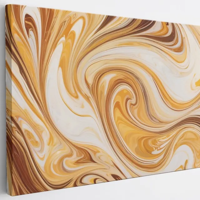 Saammp Canvas Schilderij - Goud-wit - Gekleurd - Abstract - 40x30 - Foto op canvas - Wanddecoratie - Muurdecoratie Woonkamer - Slaapkamer decoratie - Canvas Print Multicolor