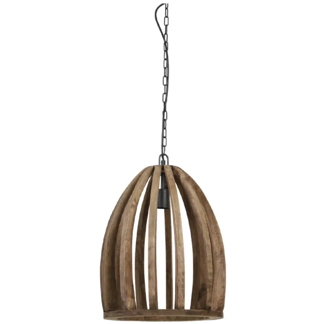Light & Living Hanglamp Haranka M hout donker bruin