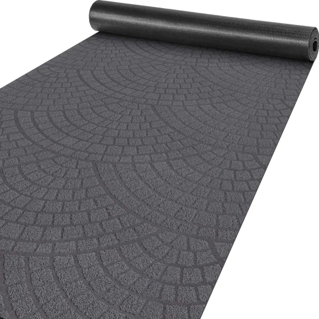 ANRO Tapijtloper Davis Antraciet 160x100cm – Velours Gangloper Antislip Keukenloper Hal Op Maat