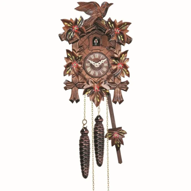 Engstler 522/6_Q - Koekoeksklok - Kwarts - Notenhout - 22 cm Bruin