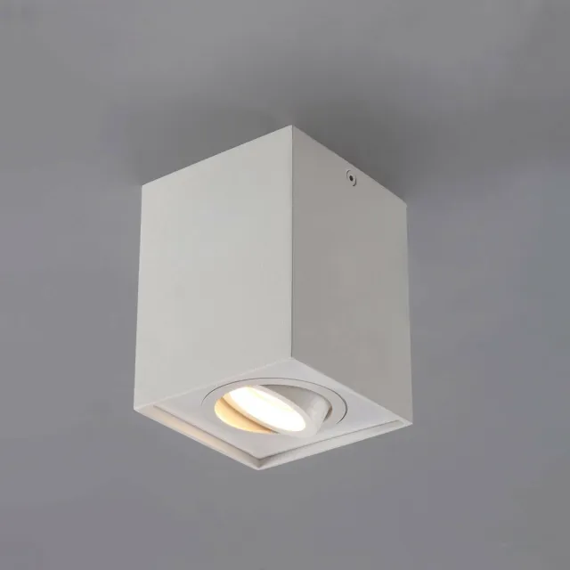 ARCCHIO plafondlamp - 1licht - Aluminium - H: 12.6 cm - GU10 - mat wit