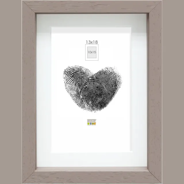 Deknudt Frames Fotolijst - taupe met passe-partout - 10x15 / 13x18 cm