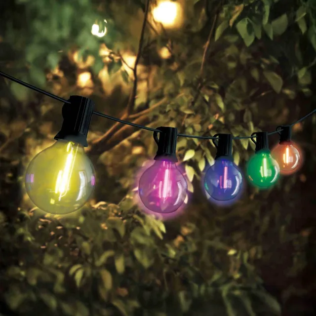 LEDVION Lichtsnoer Buiten 17M - 30 E27 LED Lampen - RGB - Koppelbaar - Tuinverlichting Sfeerverlichting