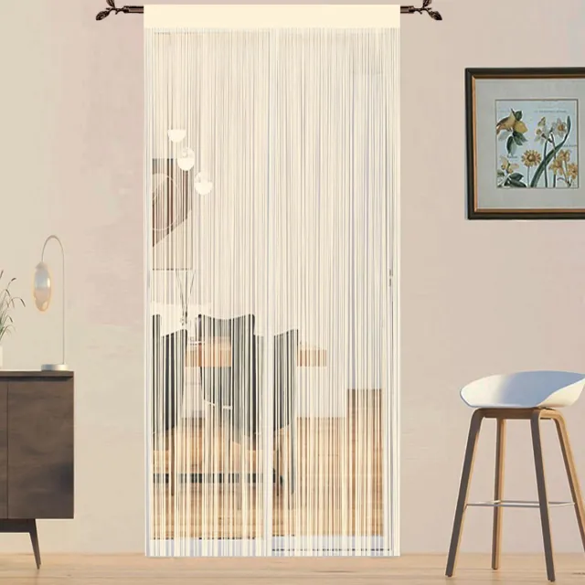 Unyqoos Veelzijdig Draadgordijn voor Deuren als Insectenbescherming en Ruimteverdeler, 90 x 245 cm champagne