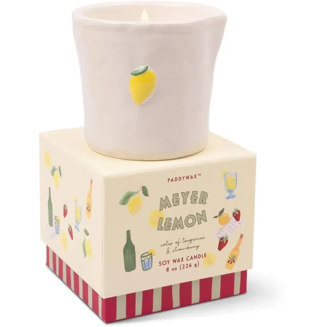 Paddywax Geurkaars Bistro Meyer Lemon - keramiek 227 gr. gebroken wit