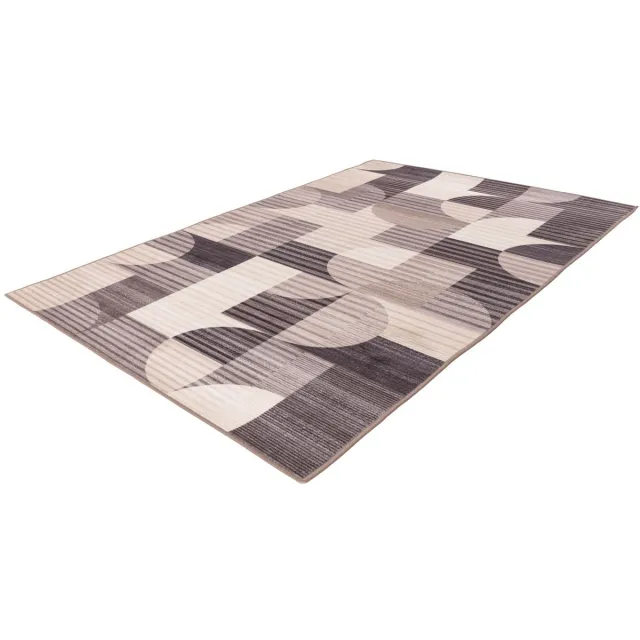 Lalee Vloerkleed - Tapijt - Modern Design - Taupe - Digitaal geprint - Wasmachinebestendig - Antislip-onderzijde