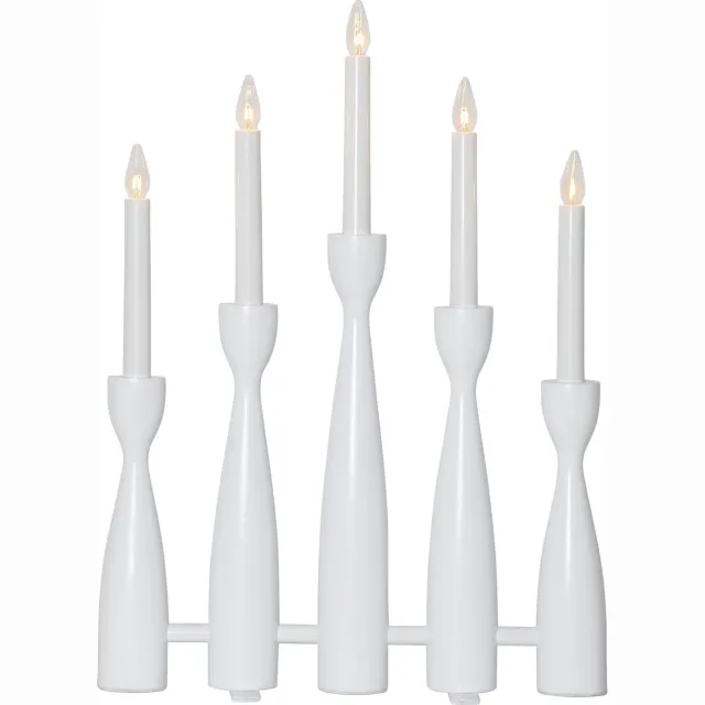 Star Trading kandelaar 'Midja', LED, 5-armig, hout, wit