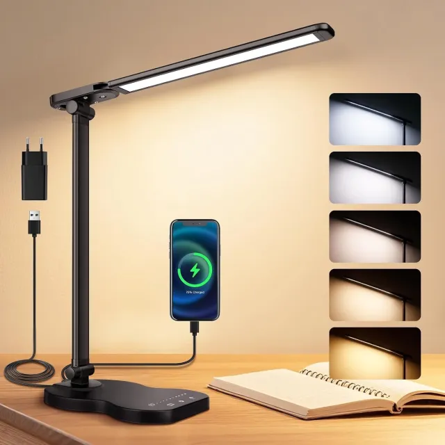 Zivano Bureaulamp - Bureaulamp LED - Bedlamp - Zwart - 30cm x 11cm x 38cm