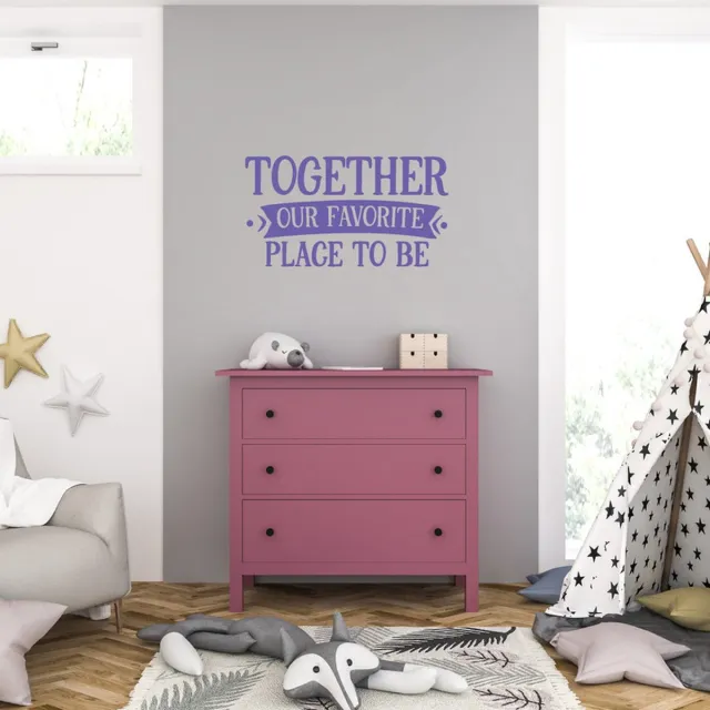 MC Living Muursticker - Together Our Favorite Place To Be - 40,6 x 74,2 - Paars