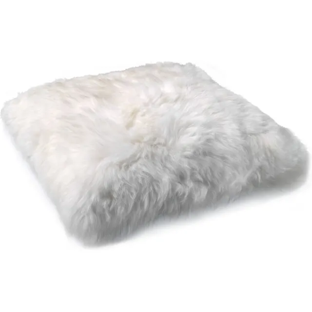 Donja-HD Kussen-handgemaakt XL Vloerkussen Schapenvacht & Lamsvacht Offwhite – Zachte Wol met Rits, 70x70 cm – Inclusief Binnen kussen – 100% Nederlands Merk" Offwhite-ivoor