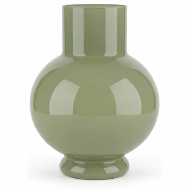 Hakbijl Glass Bloemenvaas Deborah - Donker Groen - glas - D17 x H22 cm
