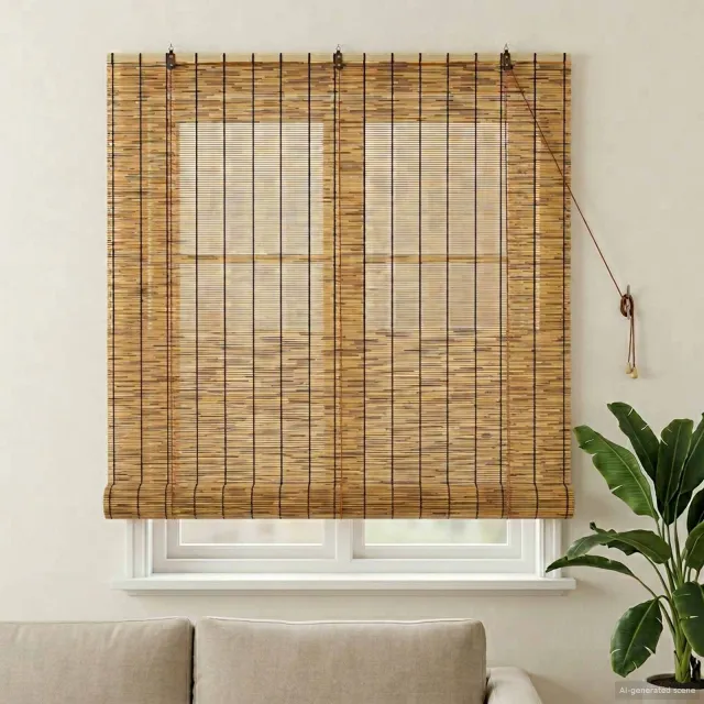vidaXL Rolgordijn Bruin 140 x 160 cm Riet