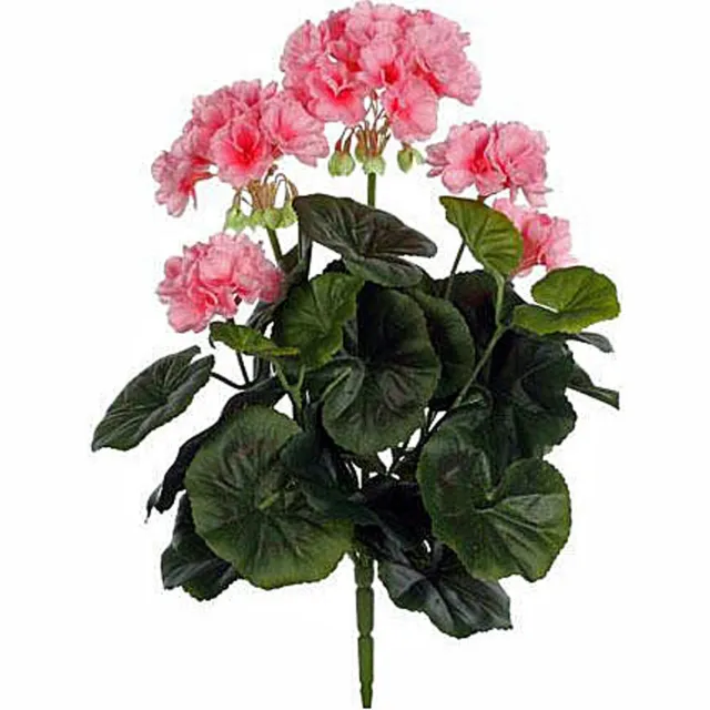Mica Decorations Kunstplant Geranium Roze - Steker H 35cm - Mica Decorations zie afbeelding