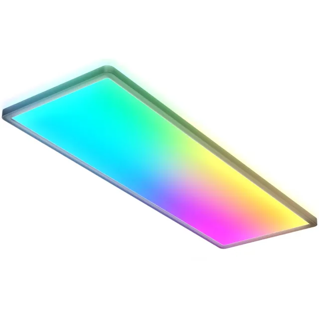Briloner Slim - RGB/W Plafondlamp led - plafonniere met afstandsbediening - RGB & neutral wit licht - dimbaar - 22W - 58cm - zwart Zwar (met RGB)