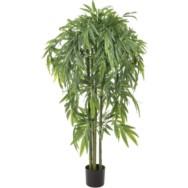 Kunstpalm Kunstplant Bamboe 140 cm – Nep Bamboe Groen – Volle Kunstboom – Onderhoudsvrije Kamerplant