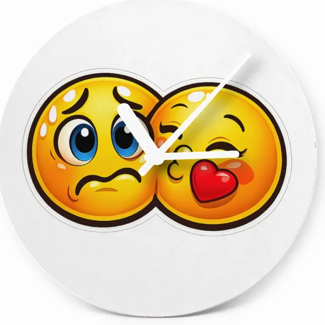 Mr Cadeautjes Glazen klok Ø 20 - design Een vergelijkbare humoristische contrastopbouw met twee tege | cadeau Wit