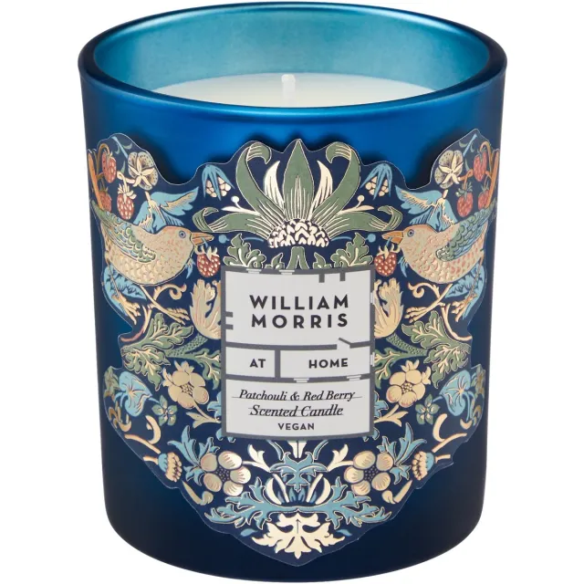 William Morris at Home Geurkaars Strawberry Thief - Bloemen - 10x8.5cm - 180g - Donkerblauw
