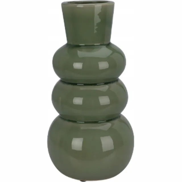 Home & Styling Collection Groene Keramische Vaas Bubbel Design 13x13x25 cm