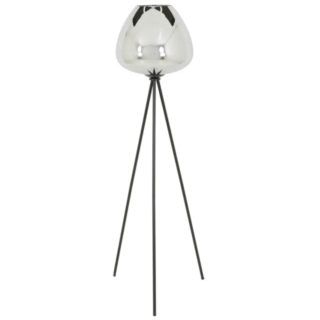 Light & Living Vloerlamp driepoot Mayson smoke glas mat zwart