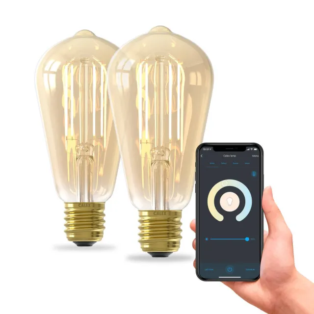 Calex slimme LED lamp (set van 2) goud