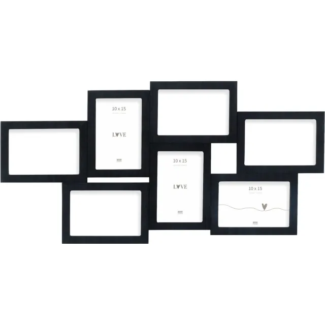 Deknudt Frames multifotolijst S68UC2 P7 - zwart - houtfineer - 7x 10x15 cm