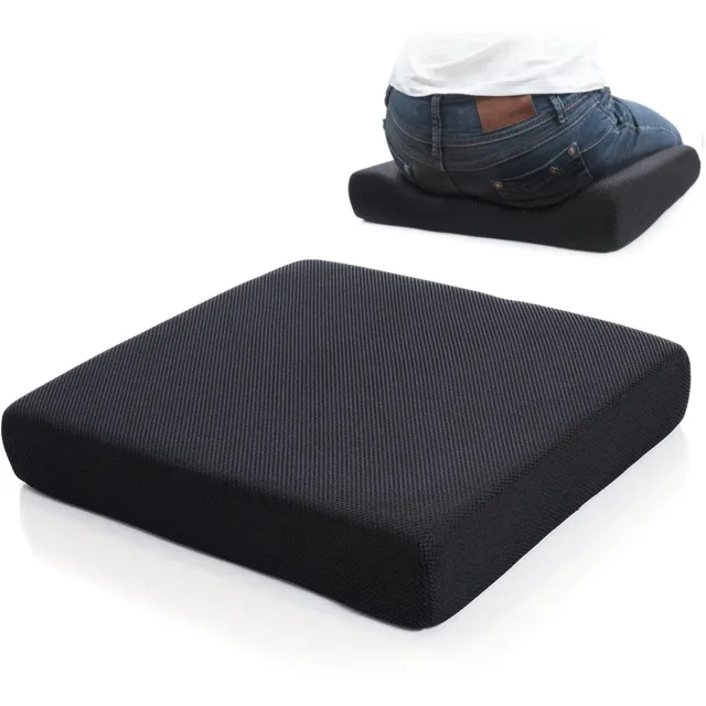 Cenz DESIGN CenZ® Zitkussen, Orthopedisch Ergonomisch Traagschuim Stoelkussen, Rolstoelkussen, Zitkussen Bureaustoel, Comfortabel Memory Foam Steunkussen, Wigkussen, Bureaustoelkussen, Autostoelkussen, Stuitkussen, İschiaskussen, Zwangerschapskussen,VIERKANT zitkussen 1