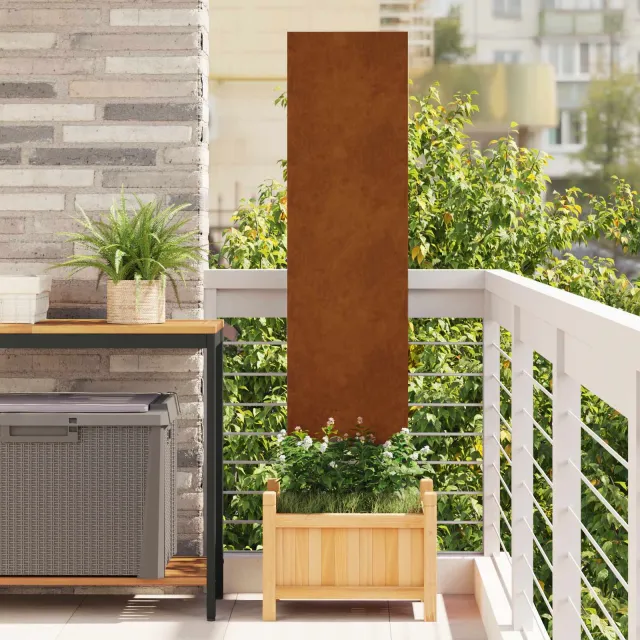 vidaXL Tuin Privacy Screen Fretwerk Roestig 32 x 140 cm weervast staal
