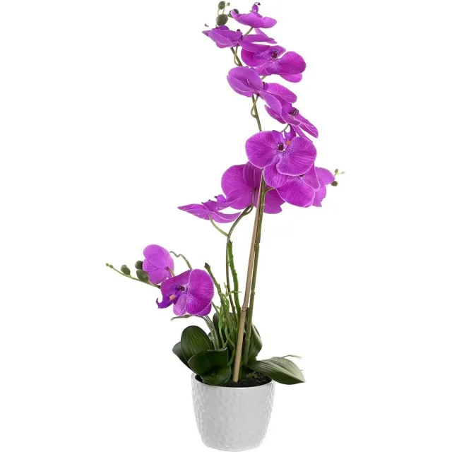 Item International Items Orchidee bloemen kunstplant in witte bloempot - roze bloemen - H60 cm