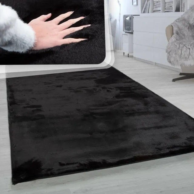 flycarpets Rabbit Vloerkleed - Zwart