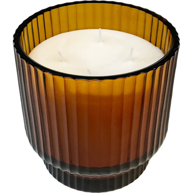 XLBoom Volta Large "Sunday Touch" Geurkaars - in Glas - 140 branduren - Amber - Ø15 cm