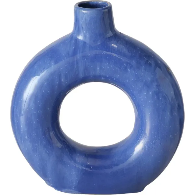 Boltze Blauwe ring vaas van keramiek Boltze
