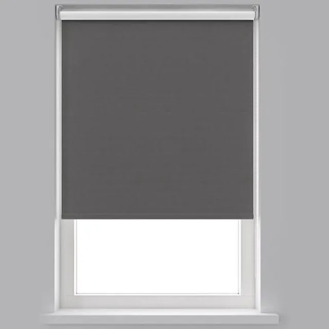 Decosol Rolgordijn Verduisterend - Linnenlook Antraciet (3664) - 180 x 190 cm