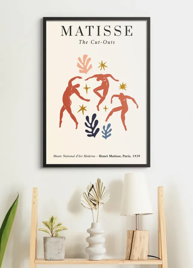 Esque Poster In Zwarte Lijst - Henri Matisse - 'The Dance' - Abstracte Kunst Print - Cut Outs - 70x50 cm - Collage