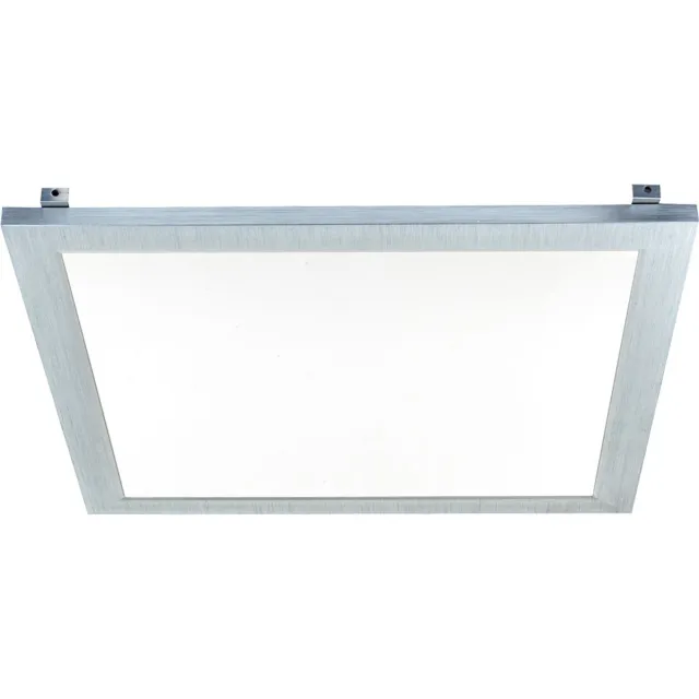 Globo Plafondpaneel Plafondlamp Inbouwpaneel Kantoorlamp, vierkant vlak frame opaal, 1x LED 18W 1100Lm warm wit, LxBxH 29,9x29,9x5cm zilver