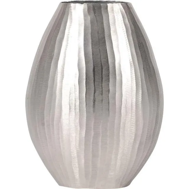Rasteli Vaas - metaal - zilver - D18 x H39 cm