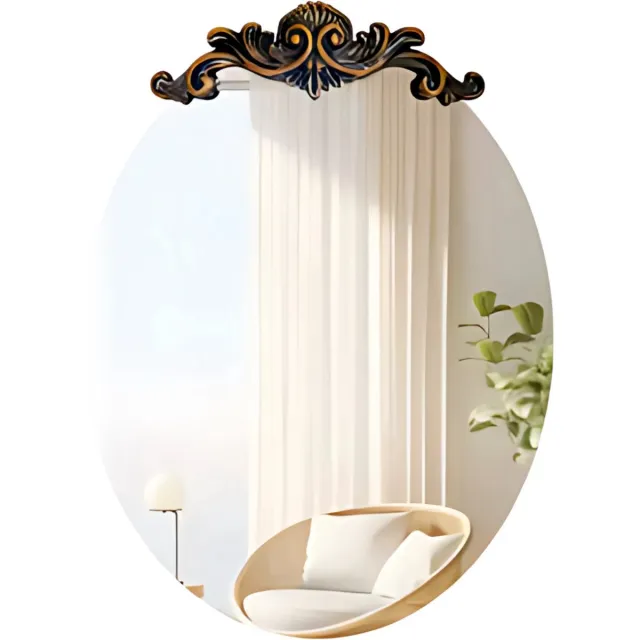 Happiq Ovale Badkamerspiegel Milano Dublin - 70cm - Spiegel voor badkamer Messing goud