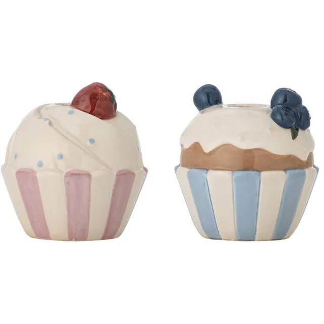 Bloomingville kandelaar Chip (set van 2) (9x9,5 cm) Meerkleurig