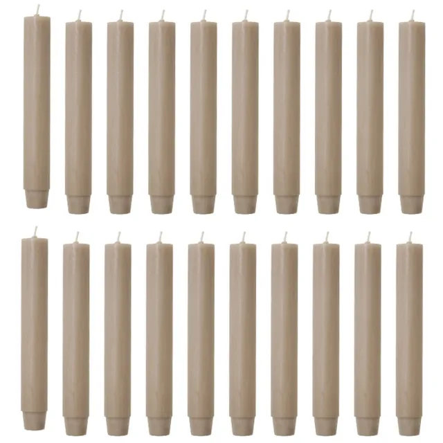 Rustik Lys chique mooie dinerkaarsen pak van 20 stuks 2.6 x 18 cm in de kleur Olifantgrijs