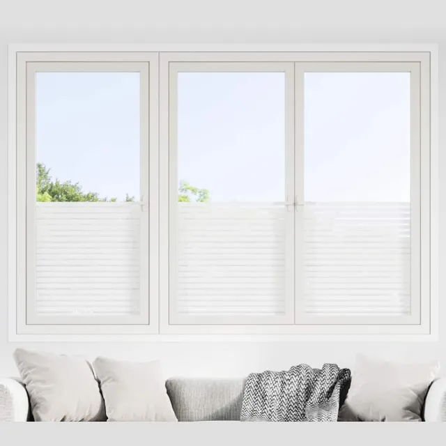 vidaXL Raamfolies 4 st mat strepenpatroon PVC transparent