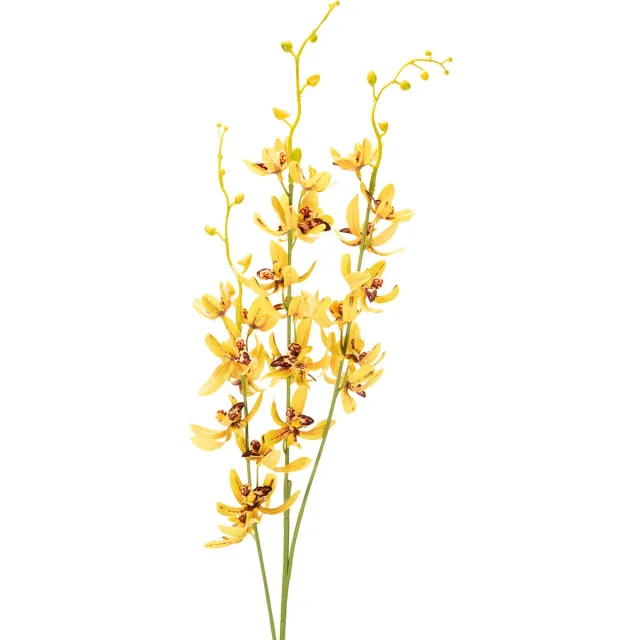 Viana Kunstmatige Cymbidium-orchidee als bloemstengel voor elegante decorati geel