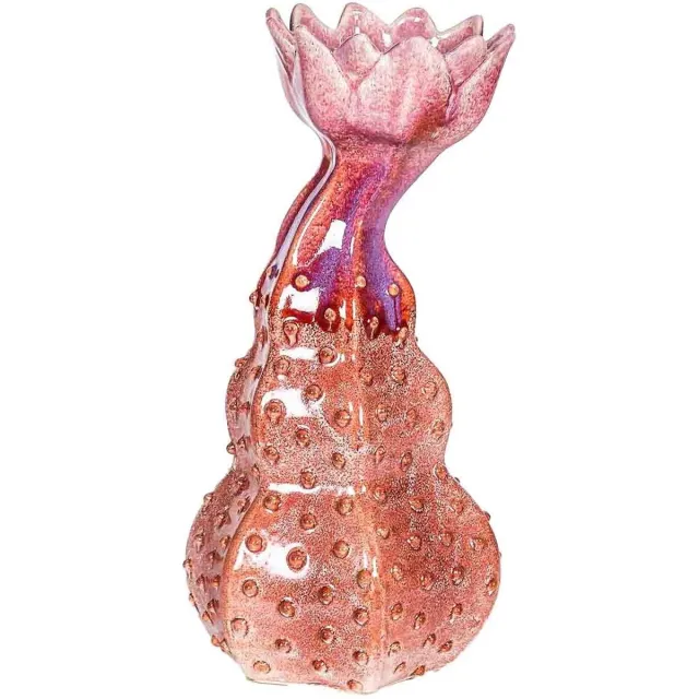 homebound by ky Aardewerk vaas flower orange | 17,5x14x35,5cm | bloemenvaas keramiek bloem oranje