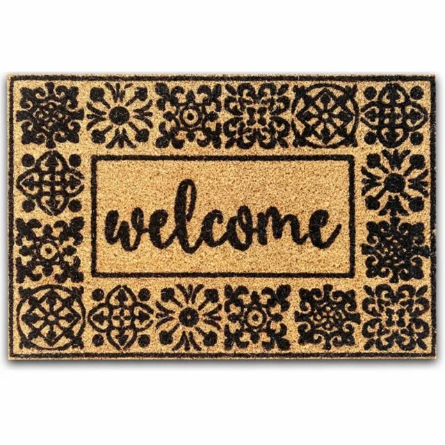 WYCIERACZKA Moderne Kokosmat 40x60cm Antislip "WELCOME" Beige