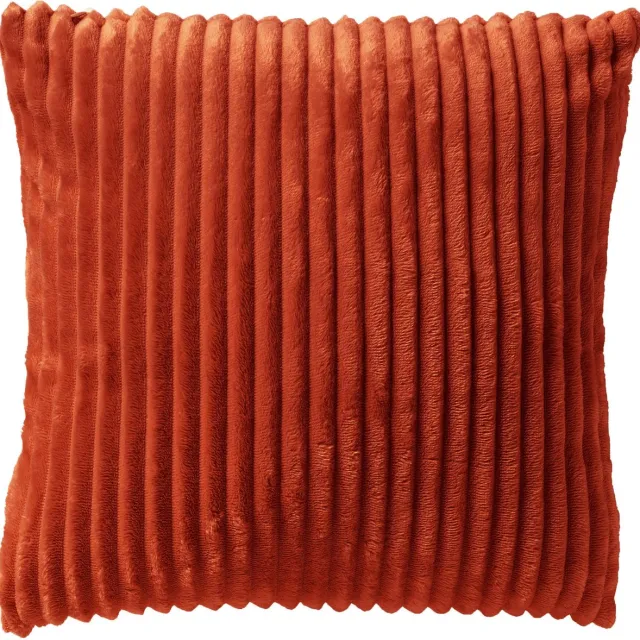 Dutch Decor MART - kussenhoes 45x45 cm - zacht ribfluweel - gerecycled - Potters Clay - oranje - met rits - zonder binnenkussen Terracotta