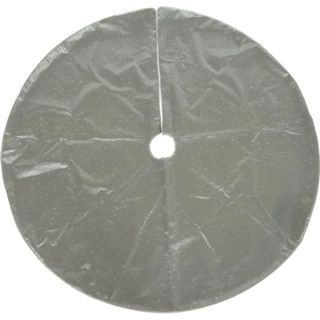 Decoris Kerstboomrok - zilver - D120 cm - polyester - kerstboom kleed - rok voor kerstboom - Kerstversiering/kerstdecoratie