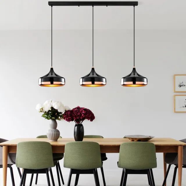 Opviq Asir - Kroonluchter - Zwart - METALEN BEHUIZING - 140 x 42 x 40 cm