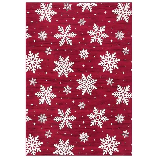 Happiq Kerst Vloerkleed 140x200 cm - Antislip Tapijt - Rood Red