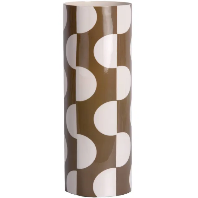 Present Time vaas Dublin Discs 10x28 cm - mokkabruin/wit mokkabruin, wit